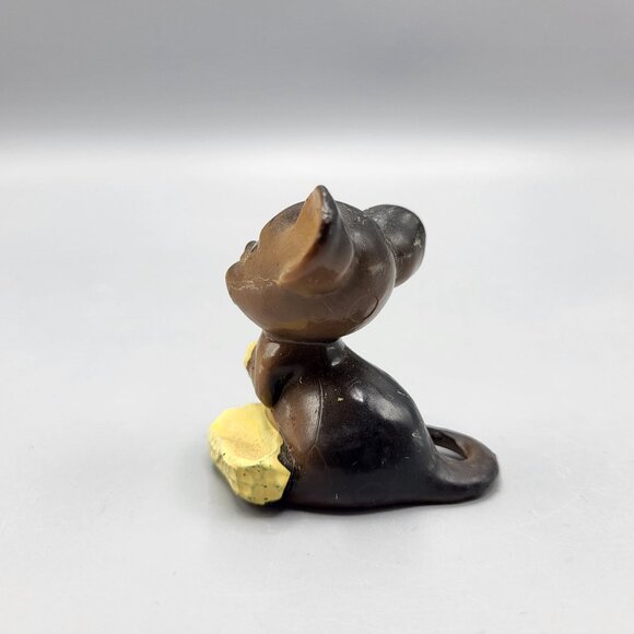 Vintage Plastic Mouse Mini Figurine With Cheese Collectible Ornament Shelf Decor - Picture 5 of 11
